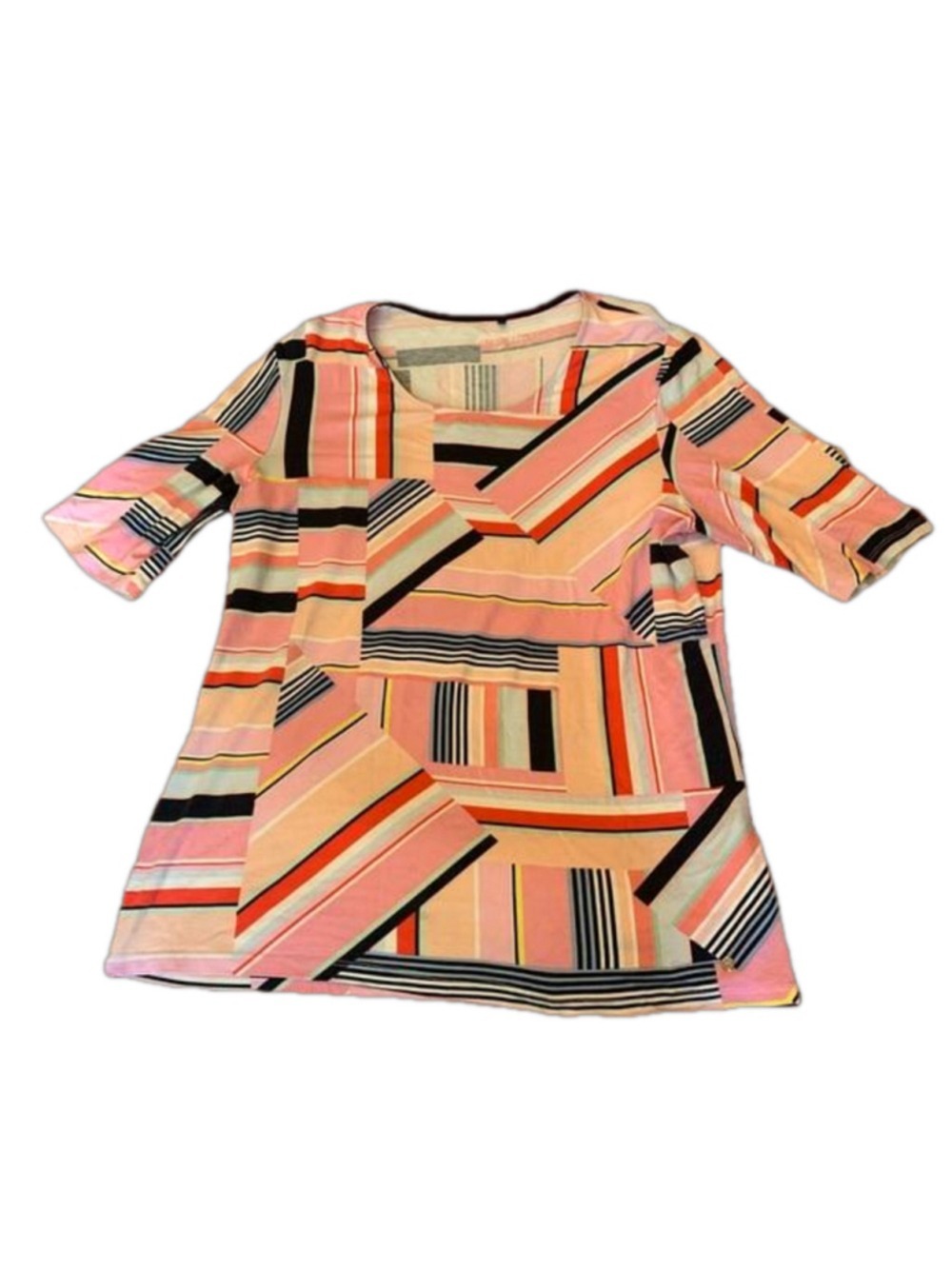 Gerry Weber Stretch T-Shirt Size 12 pink geometric design